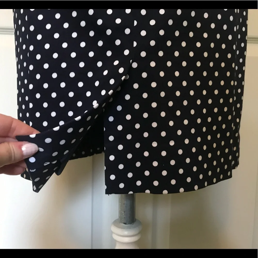 😍GORGEOUS Tahari Navy Blue Polka Dot Dress - Picture 8 of 8